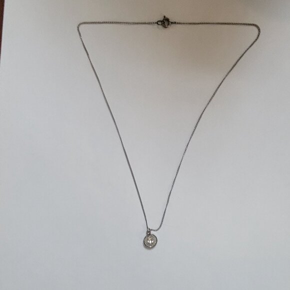 Vintage Sterling Silver Solitaire Pendant Necklace With Intricate Sunburst Desig - Picture 5 of 6